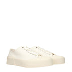 Beige Fabric Low Top Sneakers