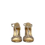 Gold Plastic Platform Sandals