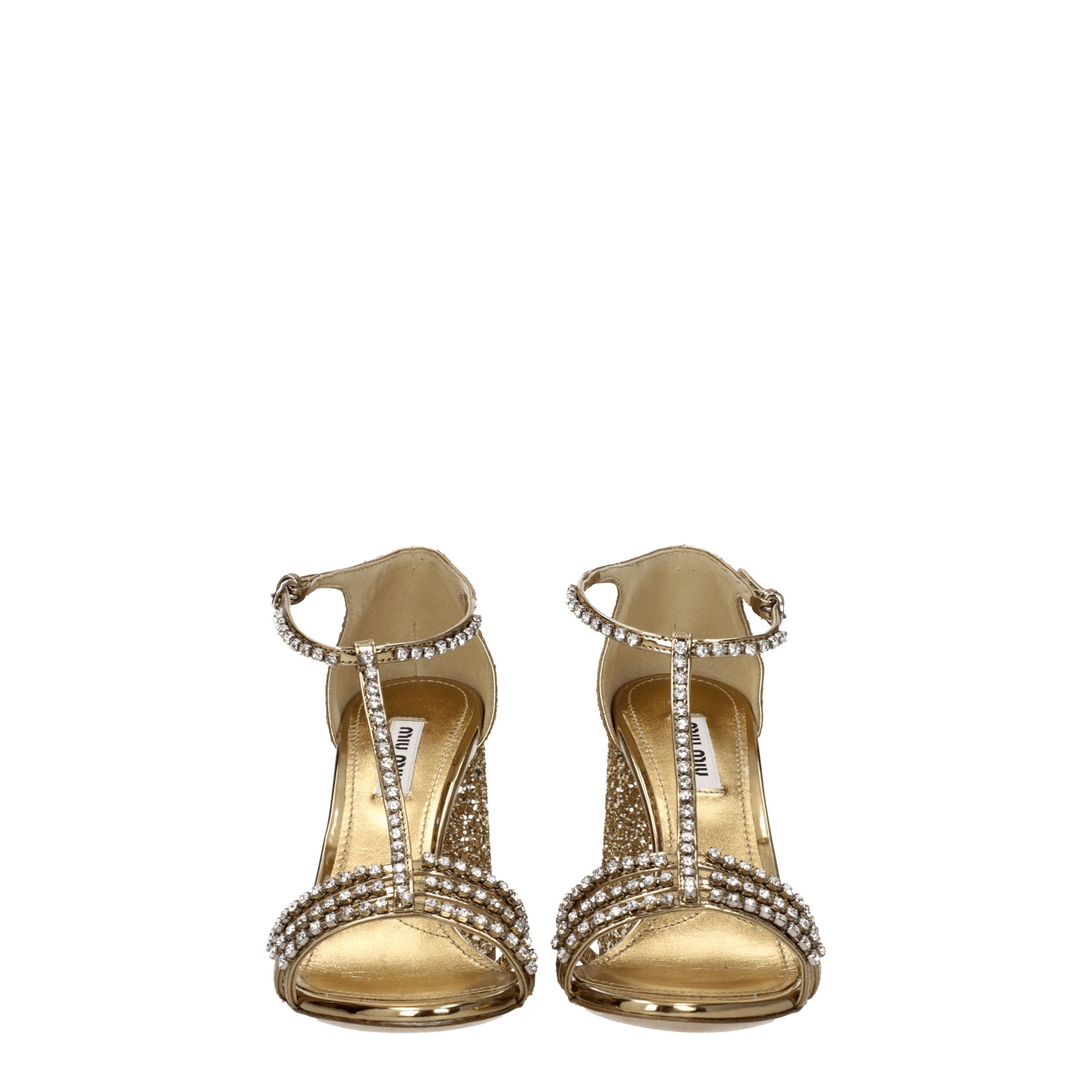 Gold Plastic Platform Sandals