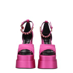 Pink Satin Platform Sandals