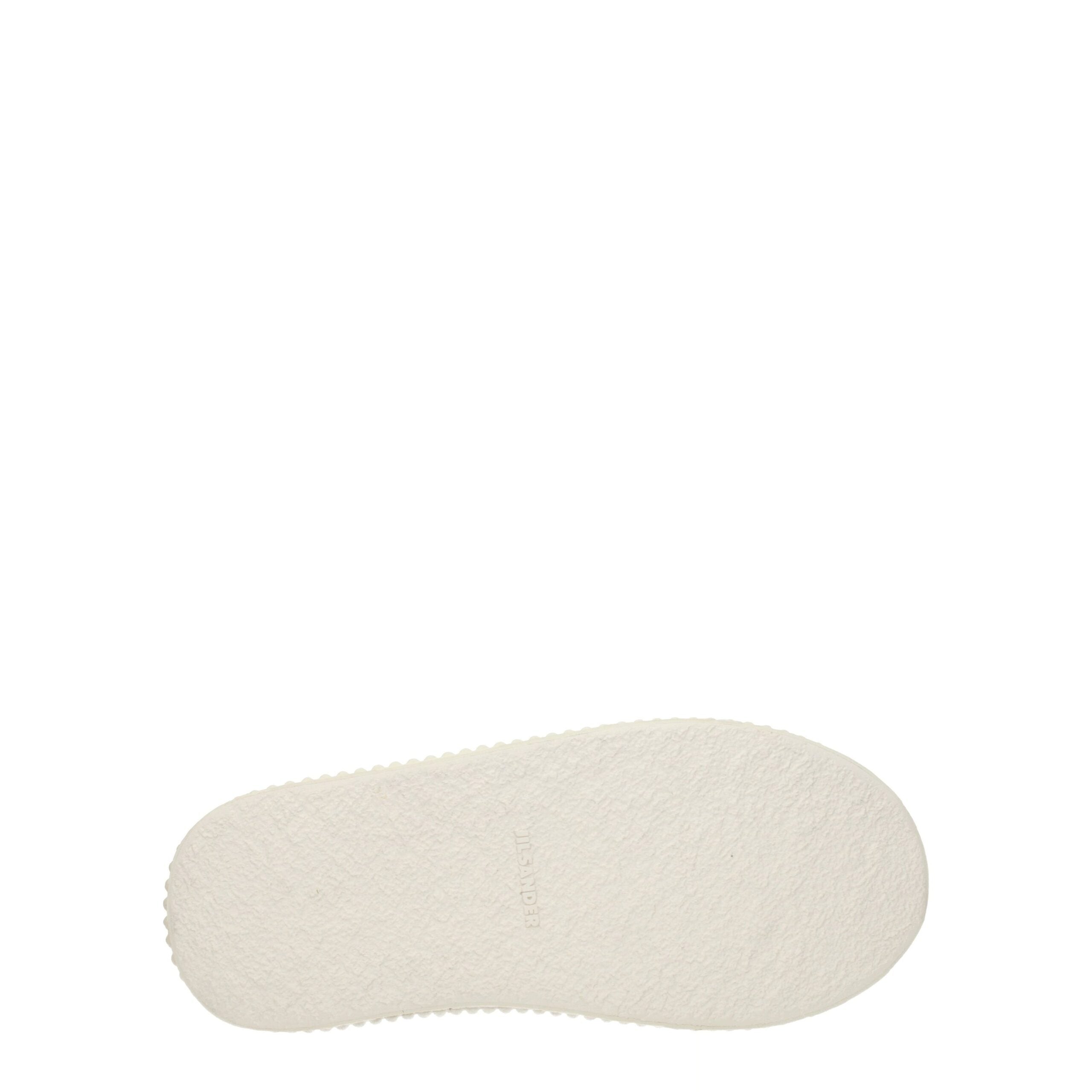 White Fabric Platform Sneakers
