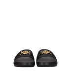 Black Leather Slippers