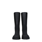 Black Cotton Rain Boots