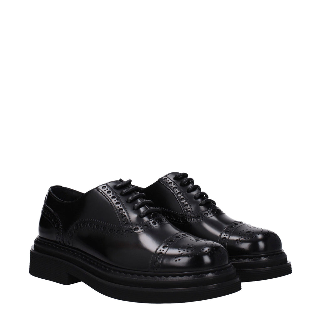 Black Leather Oxfords And Derbies