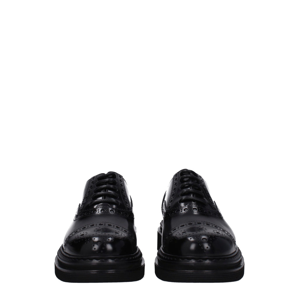 Black Leather Oxfords And Derbies
