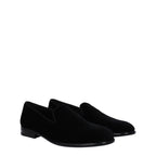 Black Velvet Slip-On Loafers