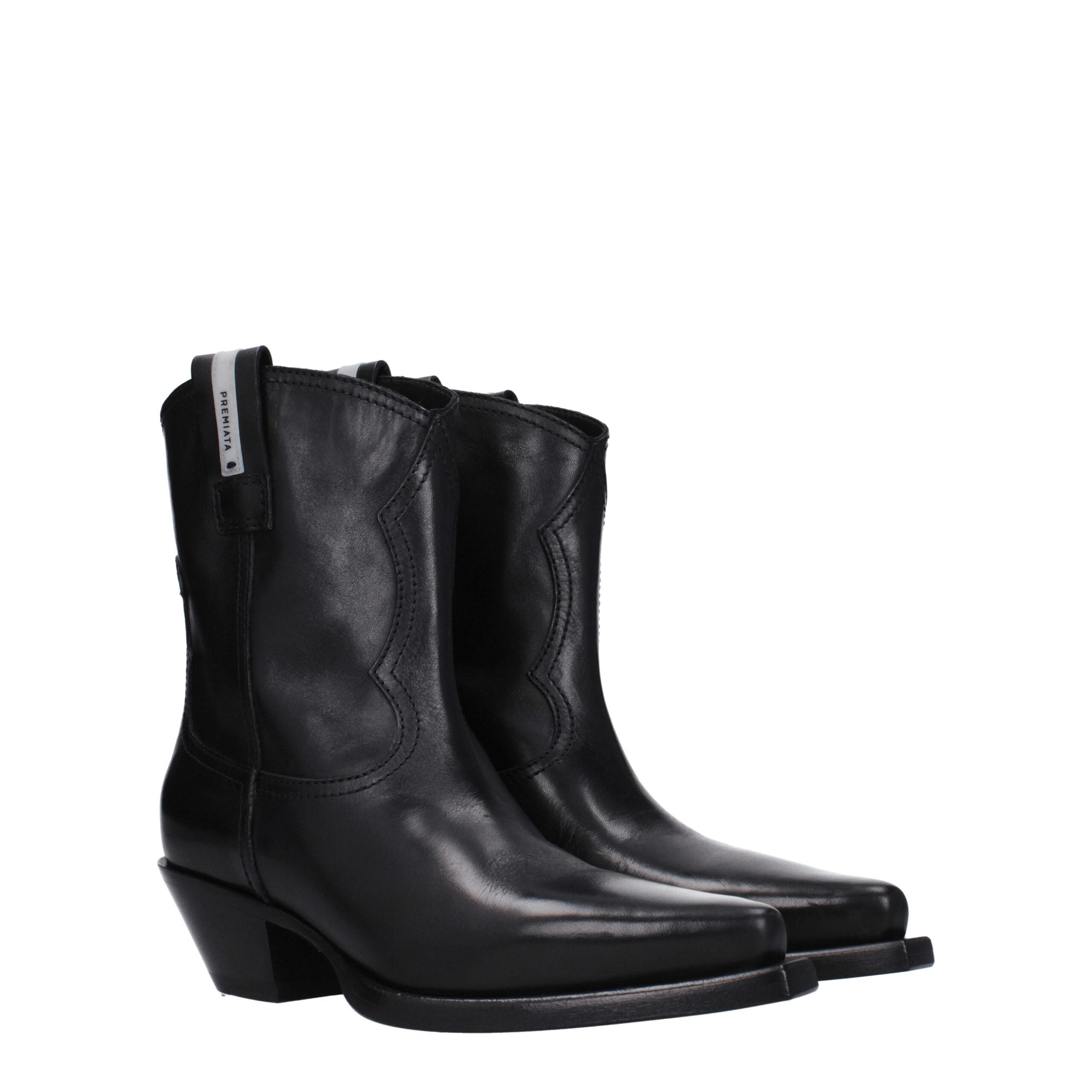 Black Leather Ankle Boots