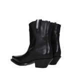 Black Leather Ankle Boots
