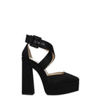 Black Satin Platform Sandals