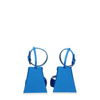 Blue Satin Stiletto Heel Sandals