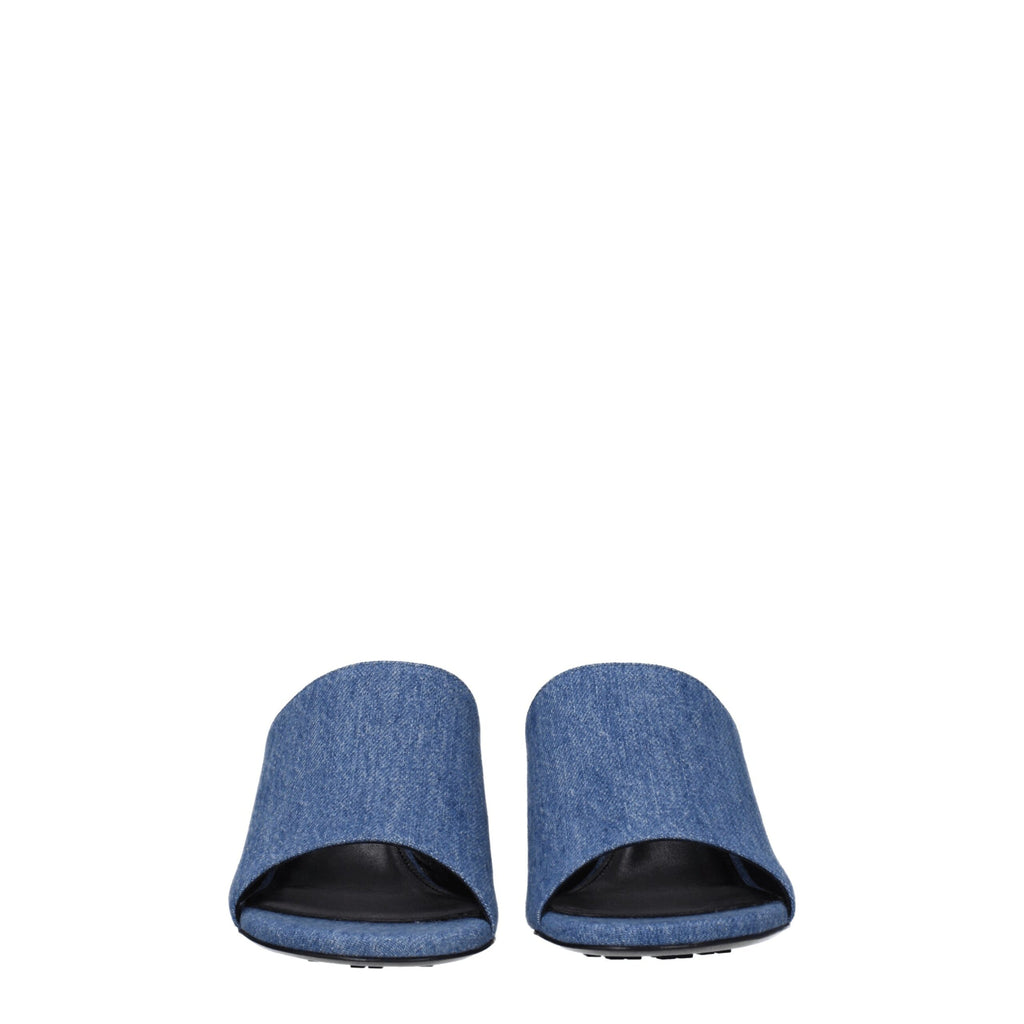 Blue Fabric Platform Sandals