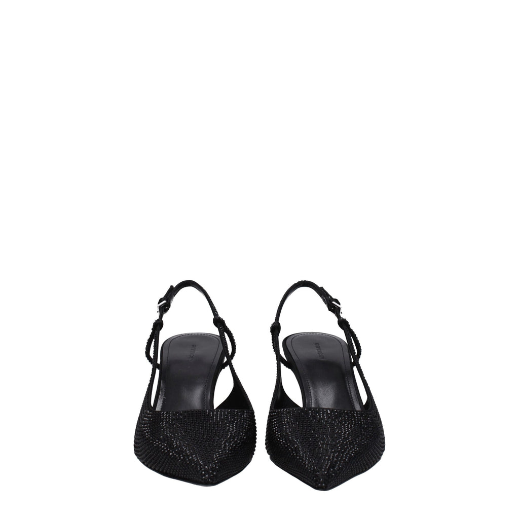 Black Fabric High Heel Pumps
