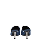 Blue Fabric Platform Sandals