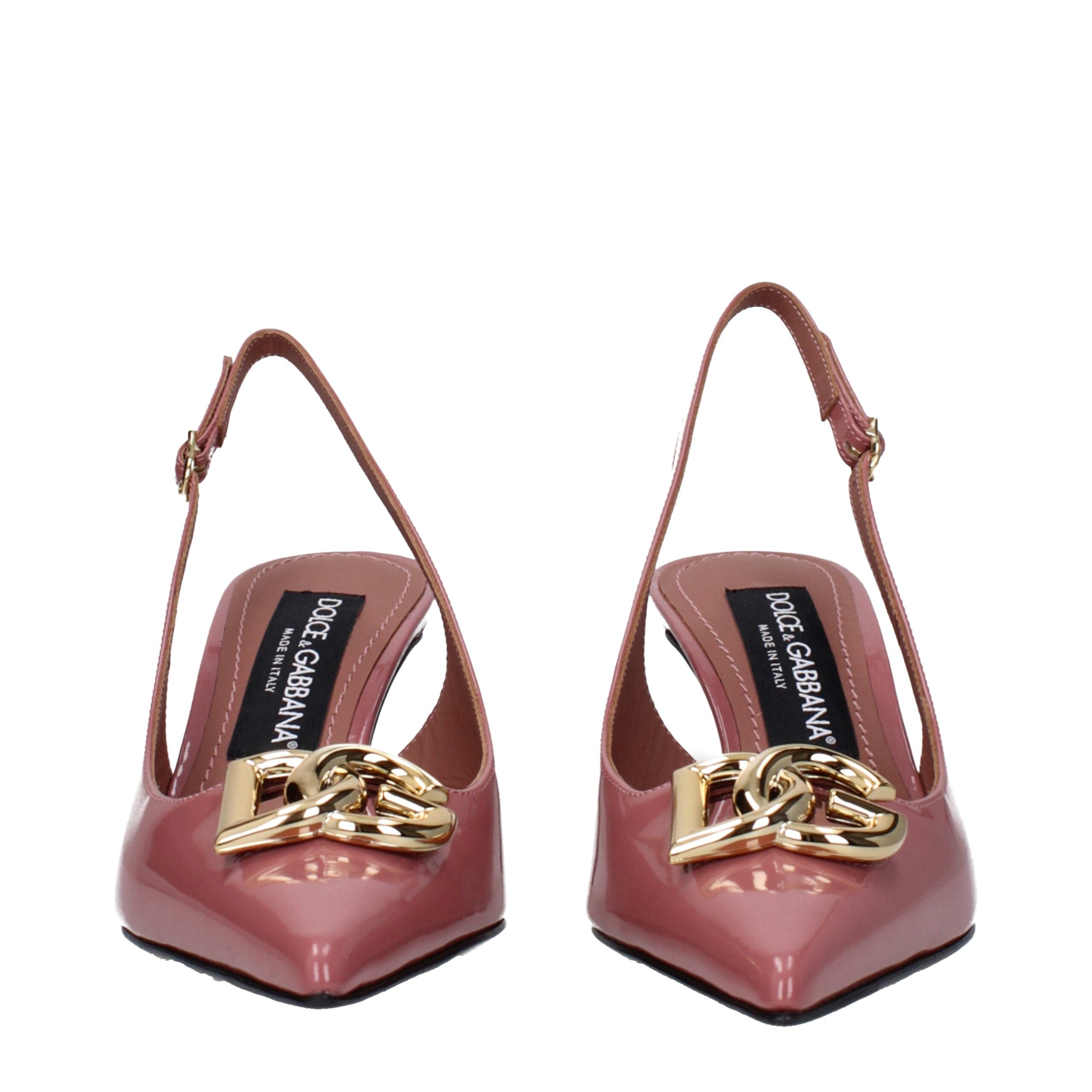 Pink Leather High Heel Pumps