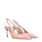 Pink Leather High Heel Pumps