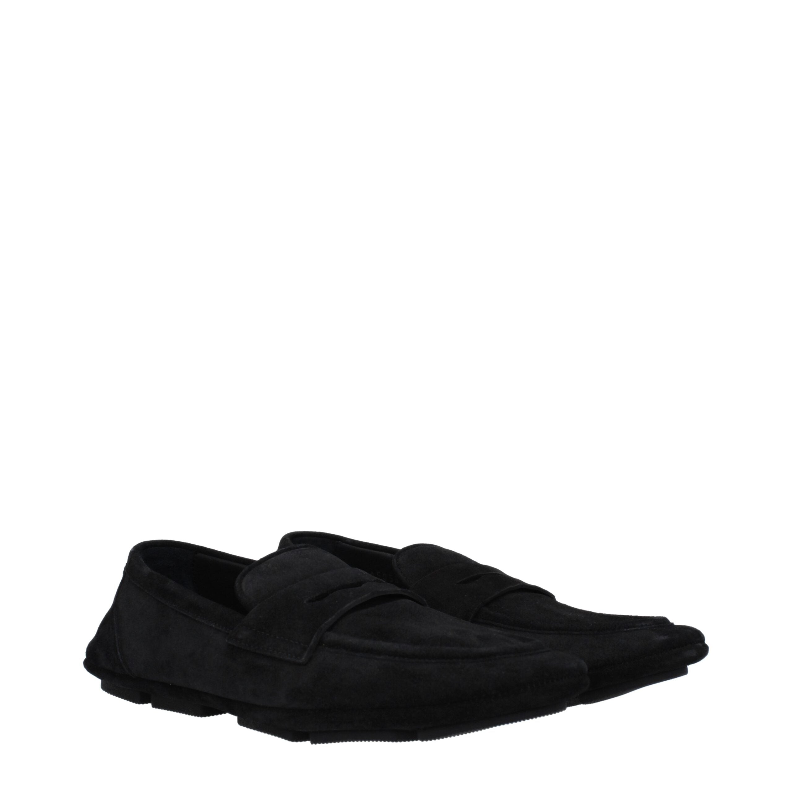 Black Leather Slip-On Loafers