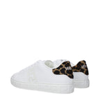 White Leather Low Top Sneakers