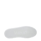 White Leather Low Top Sneakers