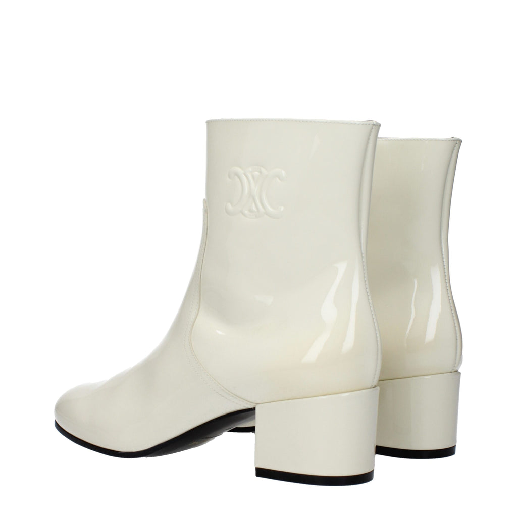 Beige Leather Ankle Boots