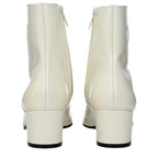 Beige Leather Ankle Boots
