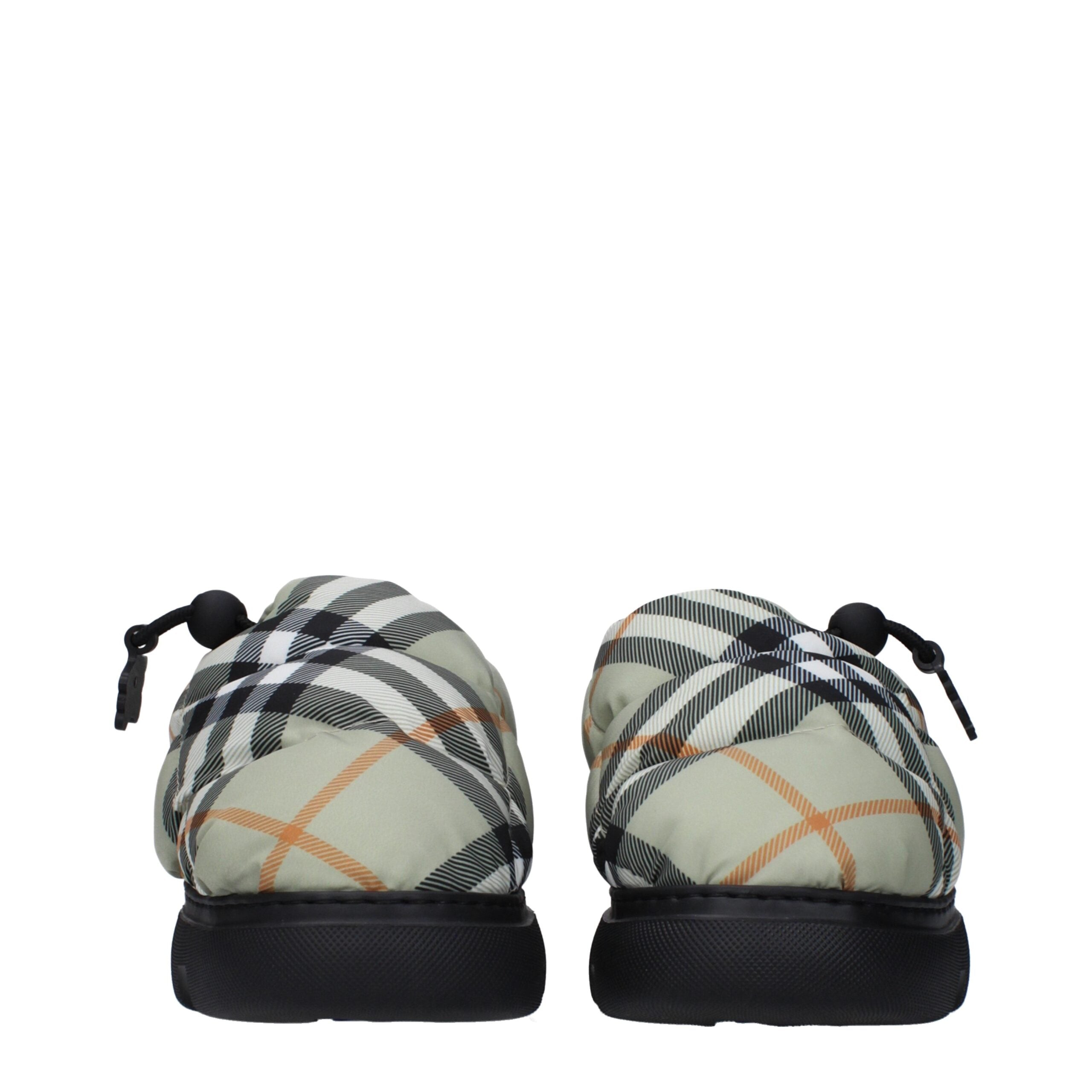 Green Fabric Slip-On Loafers