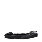 Black Leather Ballet Flats