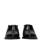 Black Leather Mules