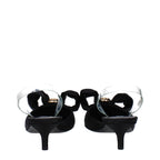 Black Satin Flat Sandals