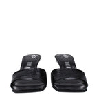 Black Leather Flat Sandals