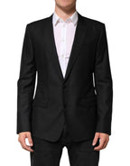 Black Wool Single Breasted Jacket Blazer