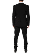 Black Cotton Single Breasted 2 Piece Suit