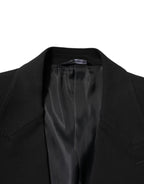 Black Cotton Single Breasted 2 Piece Suit