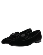 Black Velvet Loafers Formal Men Dress Shoes