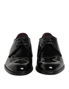 Black Leather Lace Up Men Derby Formal Shoes