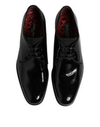 Black Leather Lace Up Men Derby Formal Shoes