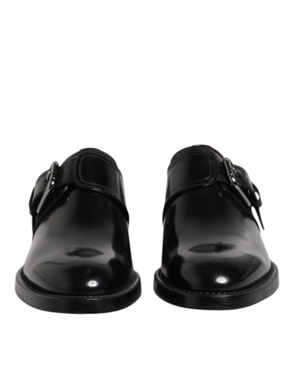 Black Leather Monk Strap Derby Formal Shoes