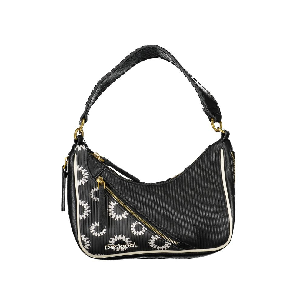 Black Polyurethane Women Handbag