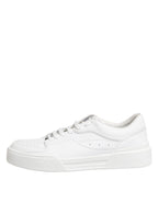 White Miami Leather Low Top Sneakers Shoes