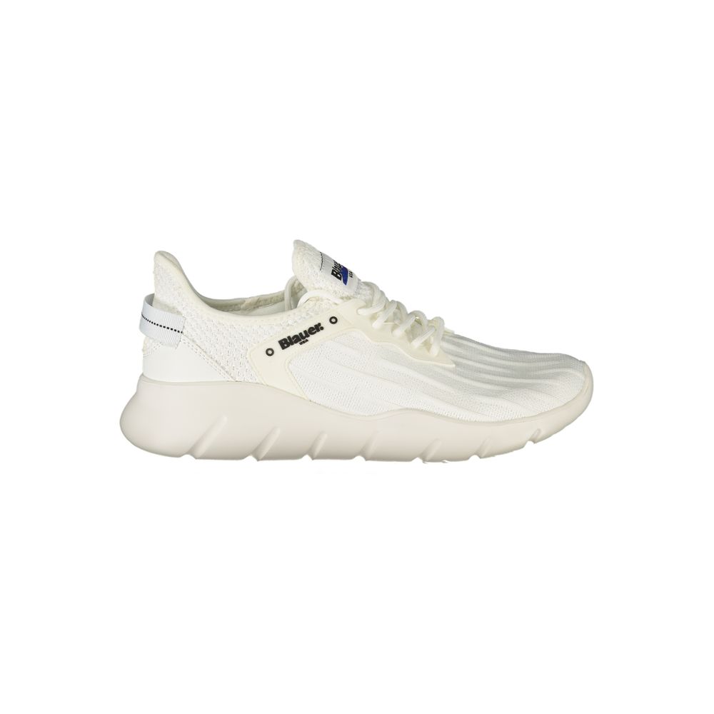 White Polyester Men's Sneaker