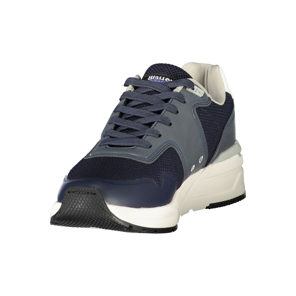 Blu Polyester Men Sneaker