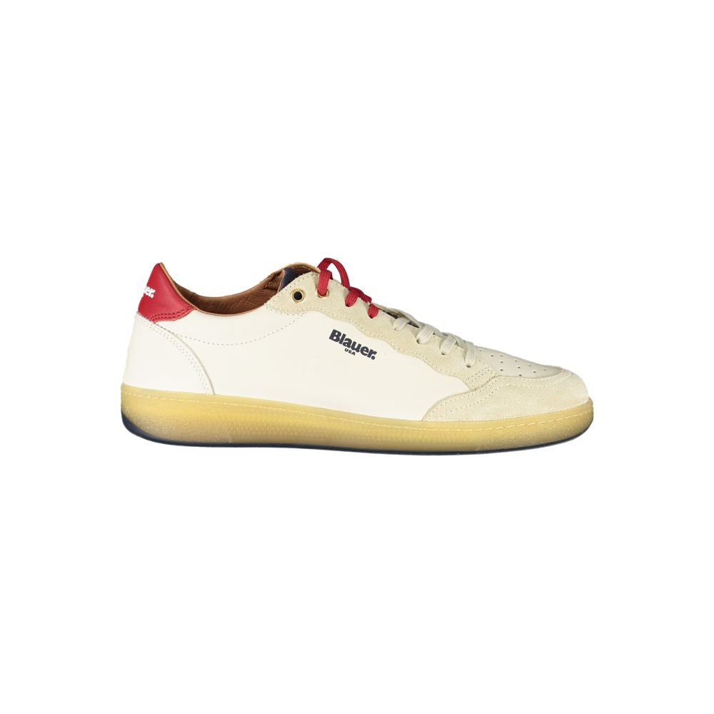 White Polyurethane Men Sneaker