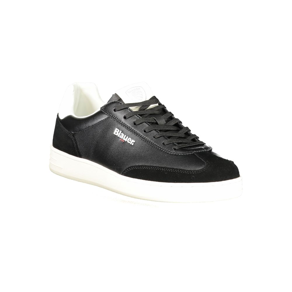 Black Polyurethane Men's Sneaker