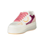 White Polyurethane Women Sneaker