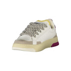 White Polyurethane Women Sneaker