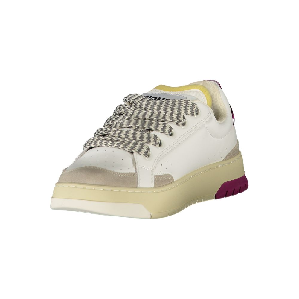White Polyurethane Women Sneaker