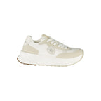 White Polyurethane Women Sneaker