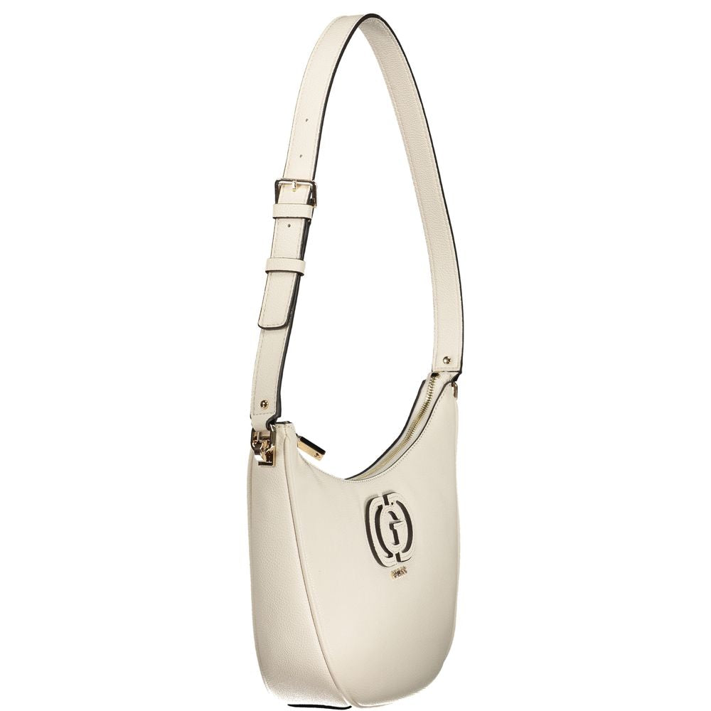 Bianco Polyurethane Women Handbag