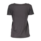 Black Cotton Women T-Shirt