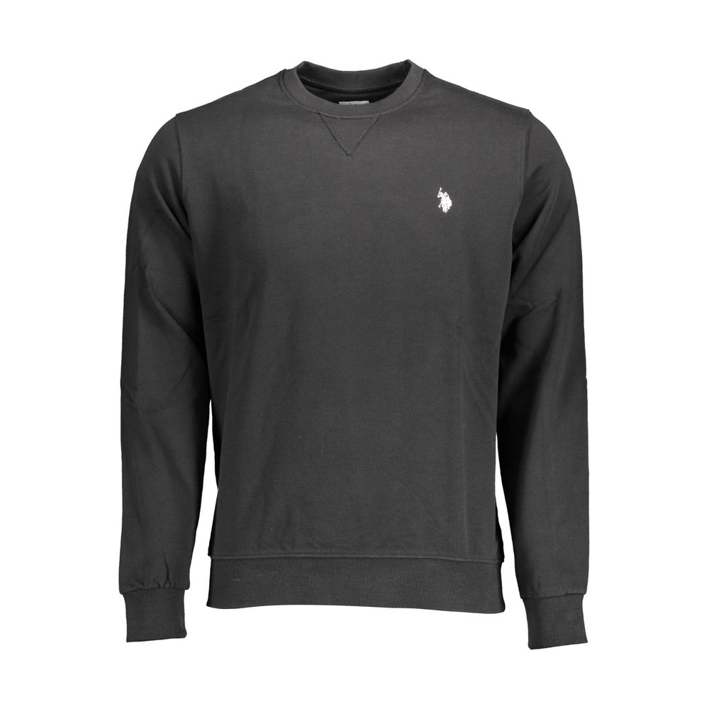 Black Cotton Men Sweatshirt