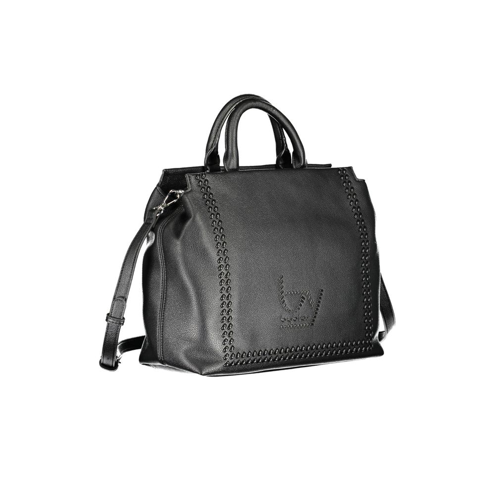 Black Polyurethane Women Handbag